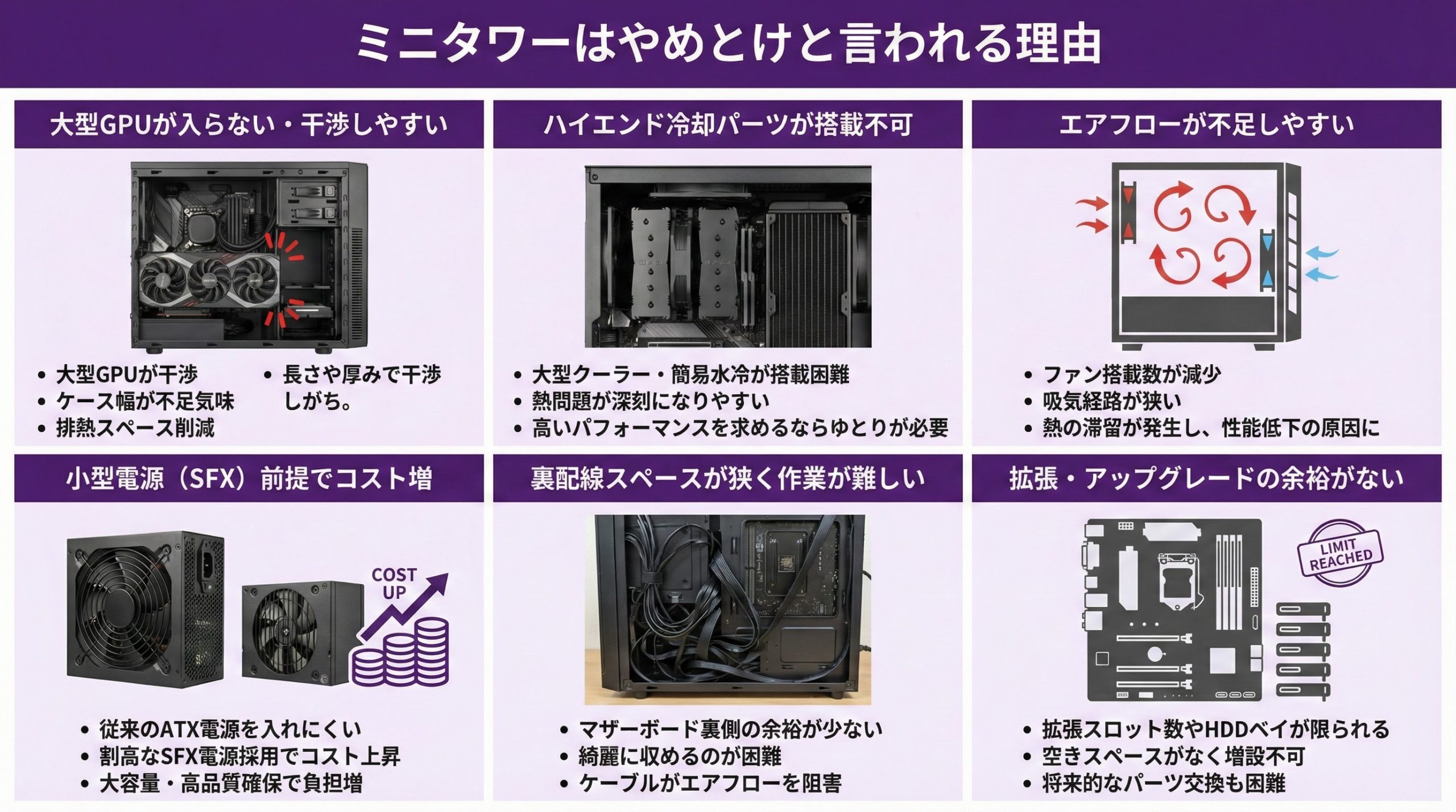 ミニタワーはやめとけと言われる理由
